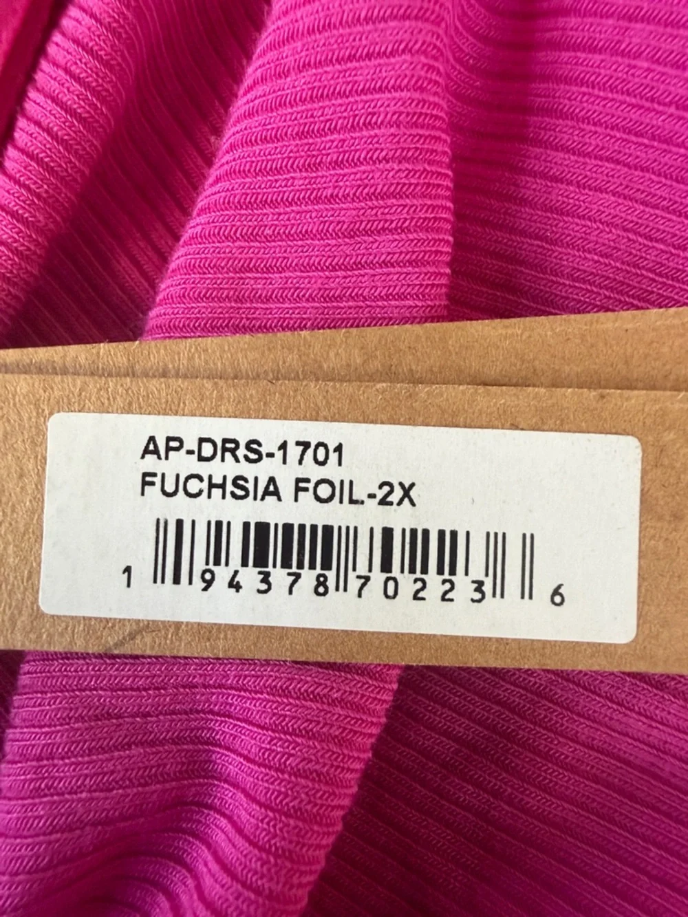 NWT SKIMS Fuchsia Foil Shimmer Maxi Dress 2X Ribbed Bodycon Stretch Glam